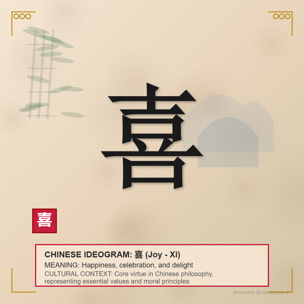 Chinese Ideogram for Joy (喜)