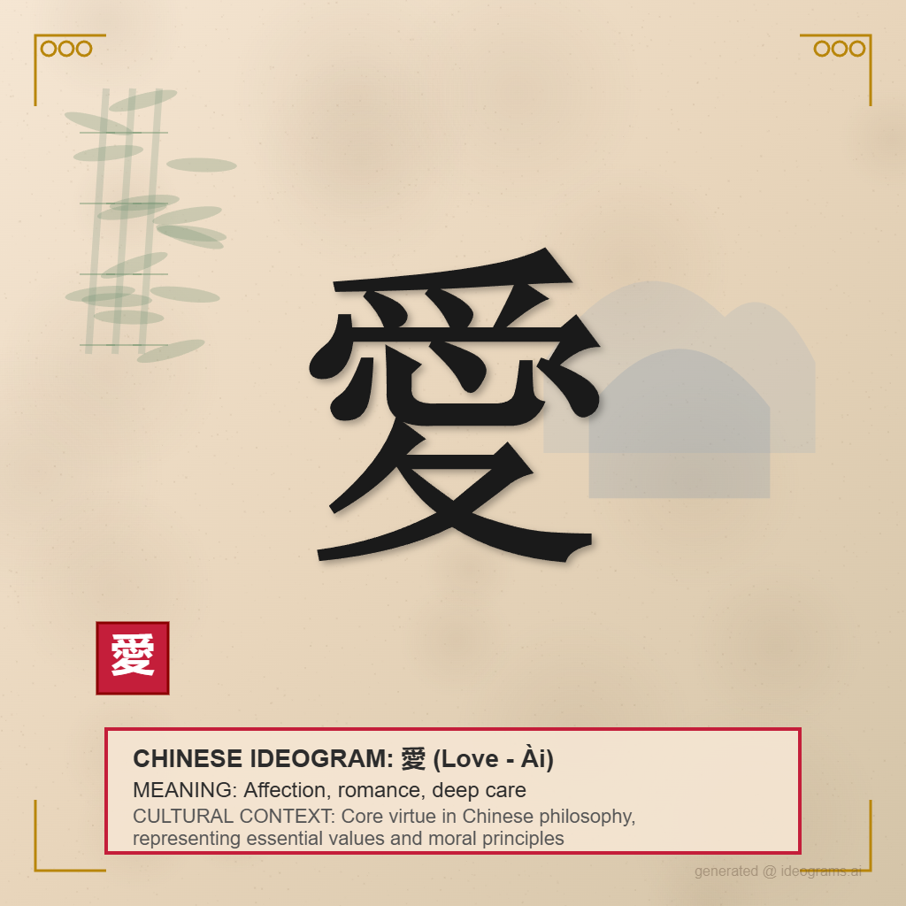 Chinese Ideogram for Love (愛)