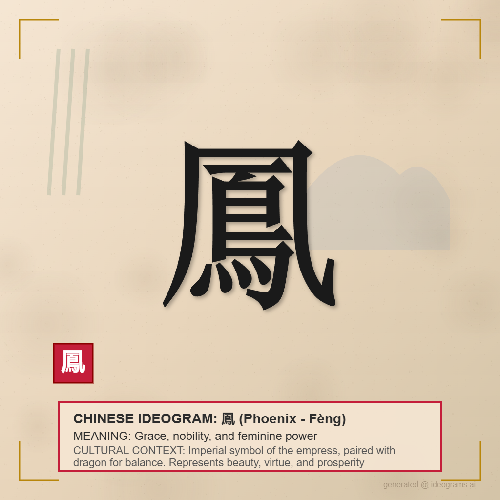 Chinese Ideogram for Phoenix (鳳)